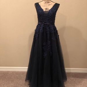 Blue lace dress